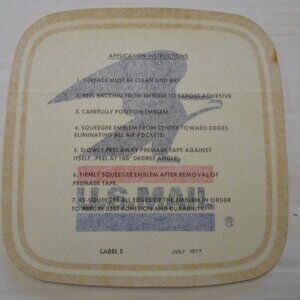 USPS Mail Vehicle - Decal - Label #5 July 1977 - 8" x 8" - New - 7 Black Instruc
